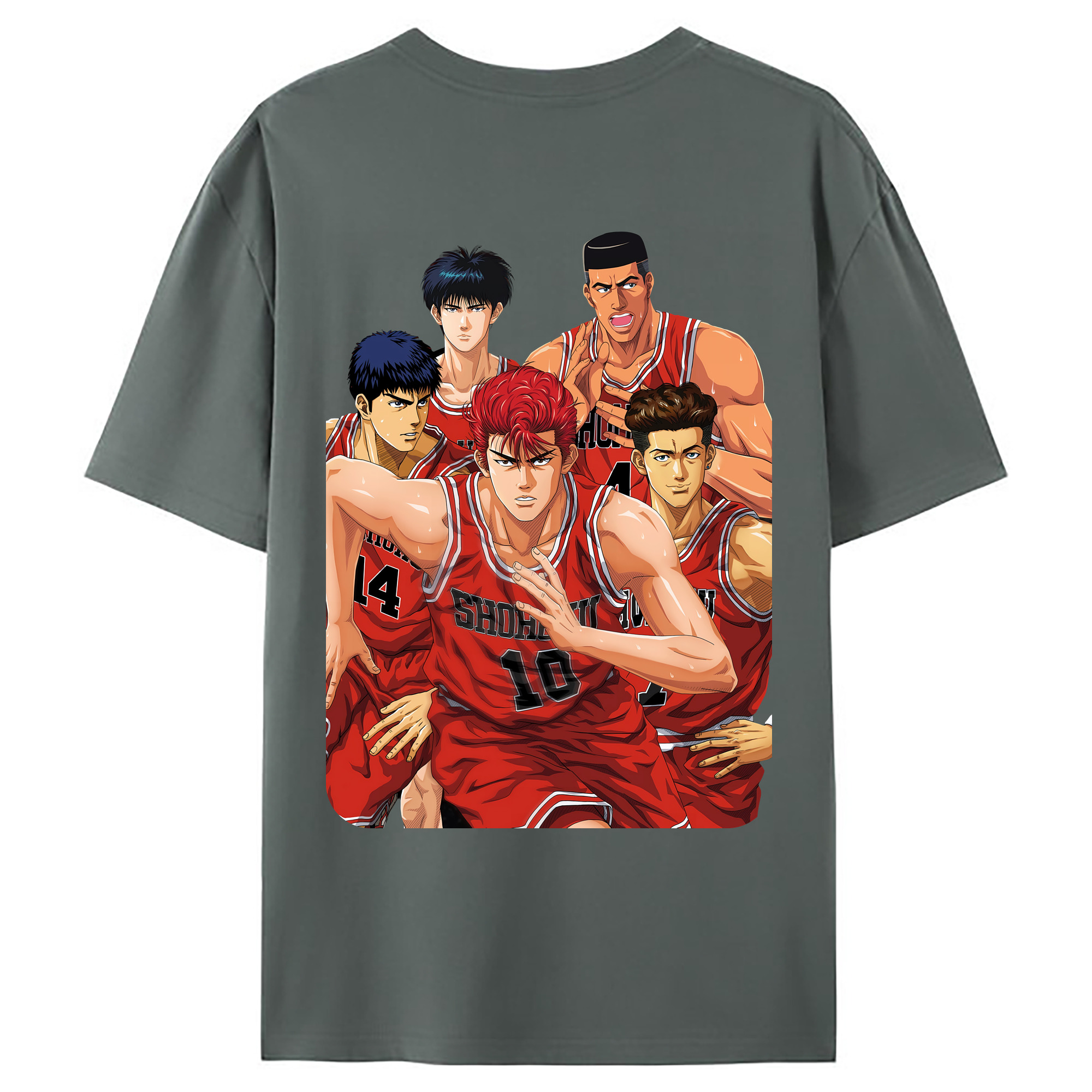 （画像用） SLAM DUNK／スラムダンク 綿100％ メンズ半袖Tシャツ（バックプリント） 通気性